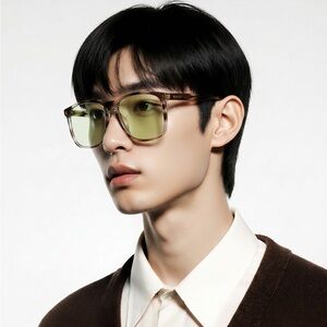 Gucci New Authentic GG1041S 004 Brown Sunglasses with Green Lenses